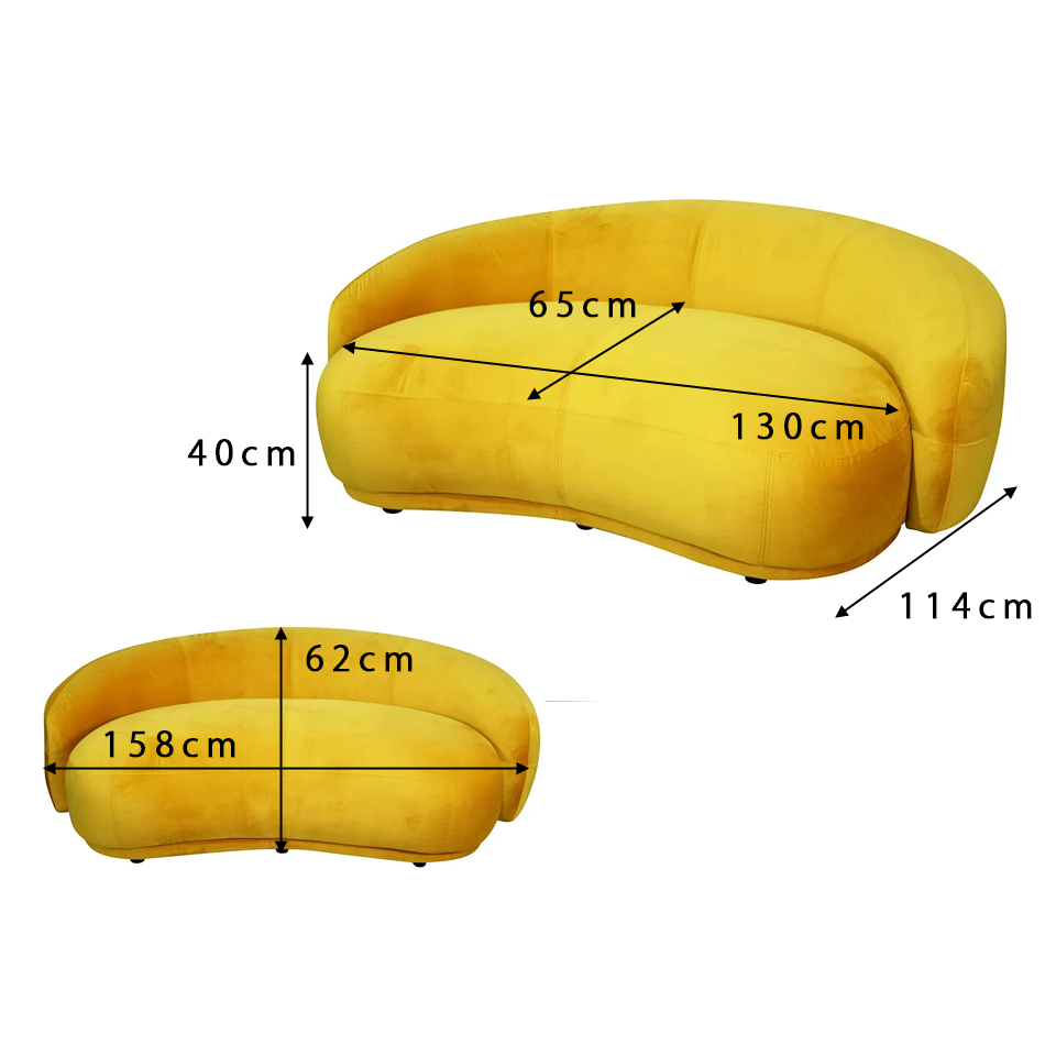 ソファBEANS 2人掛けイエロー - 11