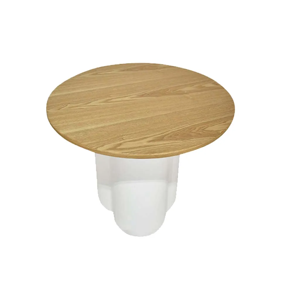 ローテーブルTT-S124Bホワイト/ナチュラル - 3