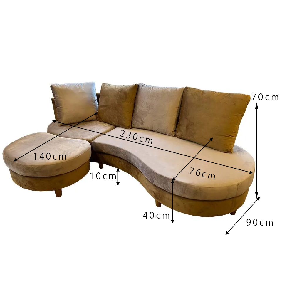 カウチソファM-HY319ブラック/グレー - 14