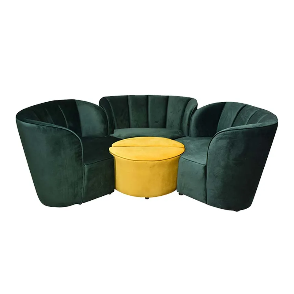 ソファFLOWERグリーン/イエロー - 4