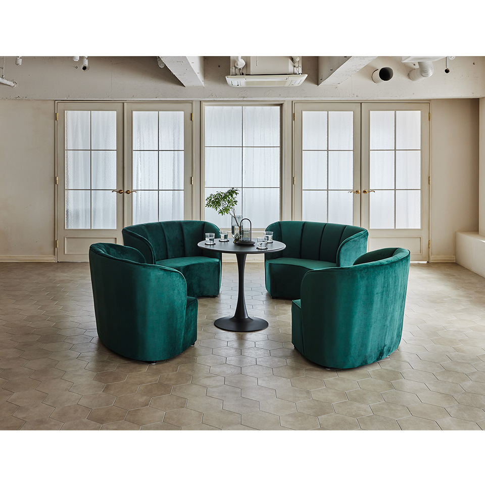 ソファFLOWERグリーン/イエロー - 6