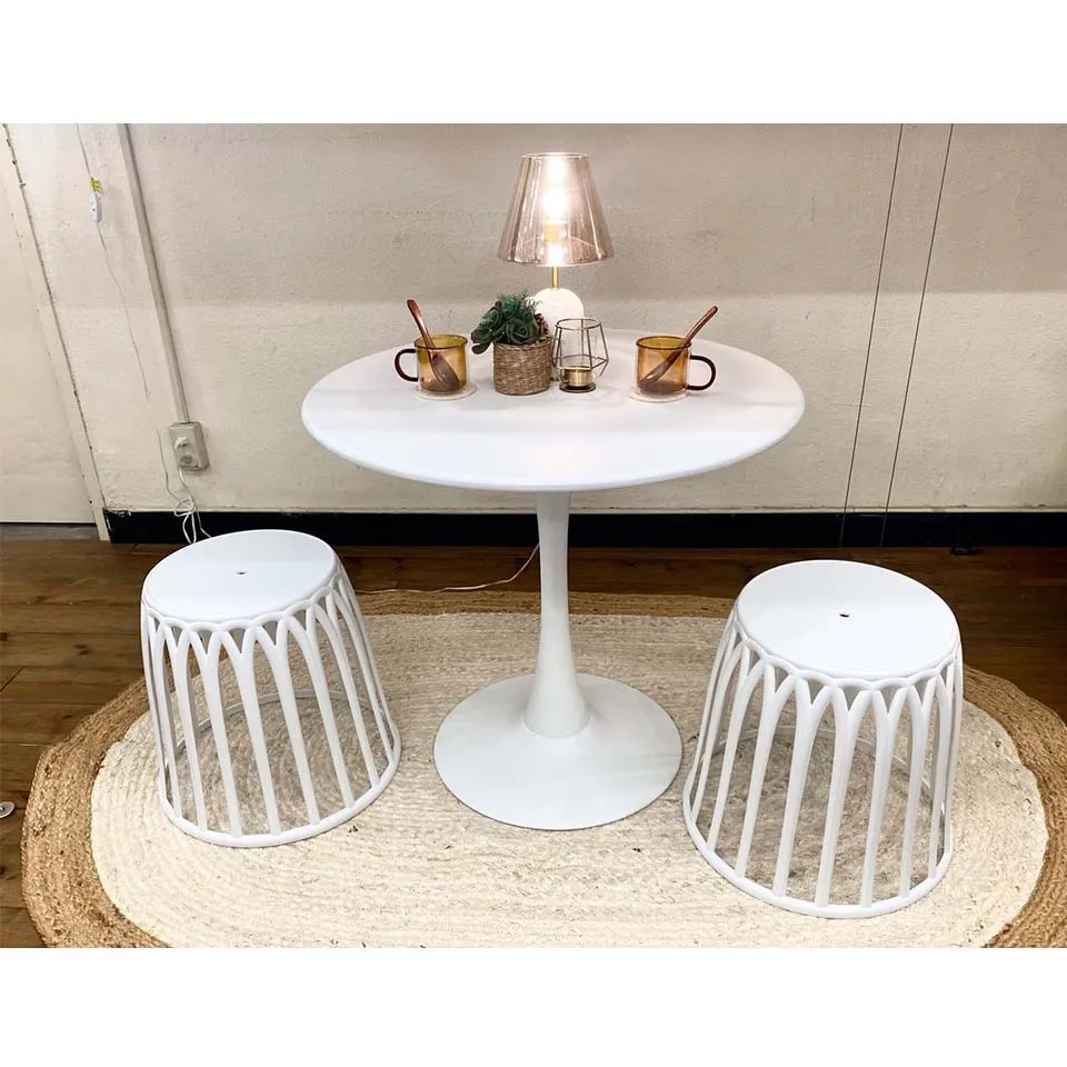 【同色2脚組】スツールC3ホワイト - 5