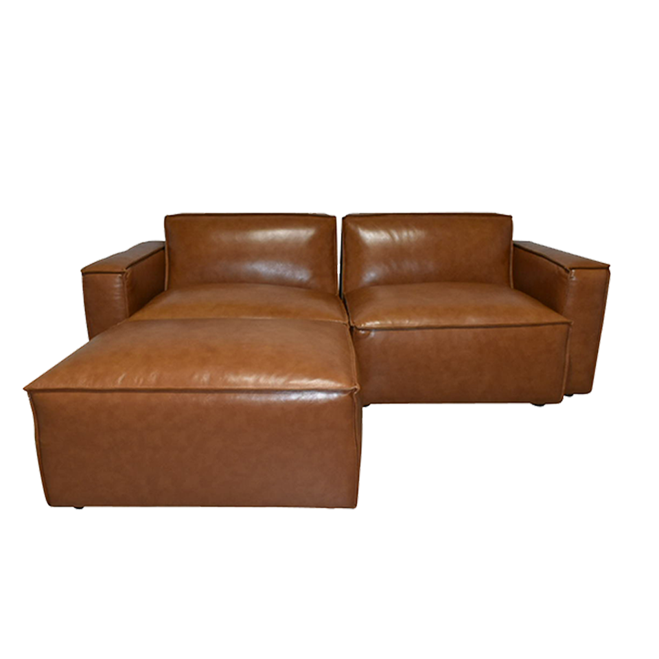 カウチソファZM870ブラウンレザー - 2