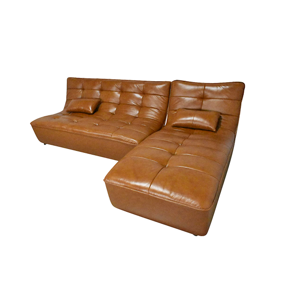 カウチソファZM890ブラウンレザー - 3