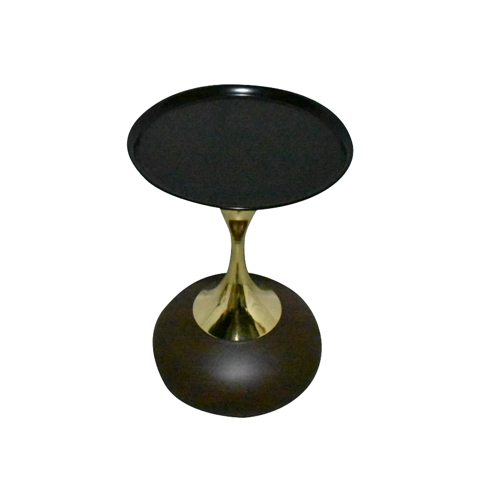 サイドテーブルAJJ-82ブラックウォールナット/ゴ...