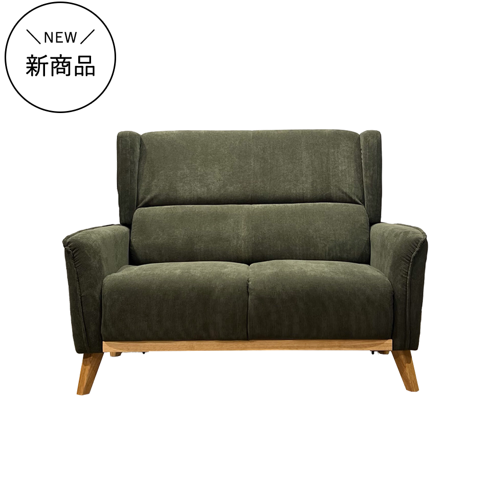 ソファTM-250473 2人掛けグリーン