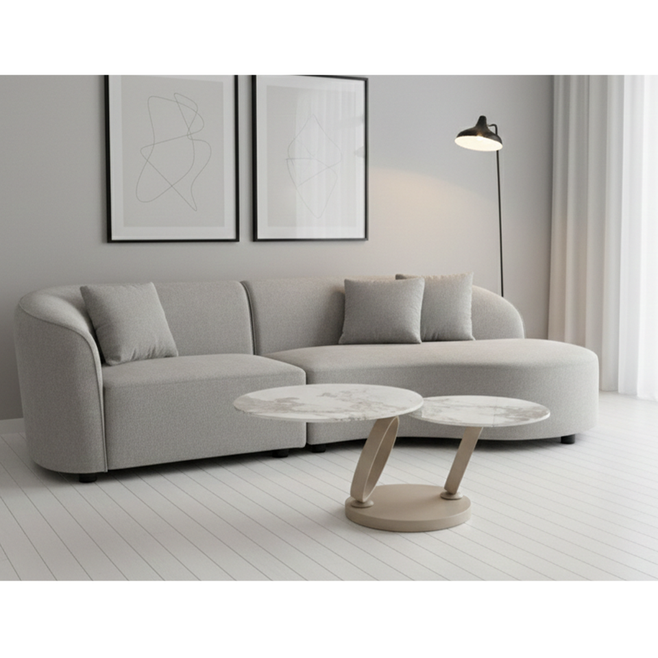 センターテーブルCT102 グレー／ライトブラウン - 7