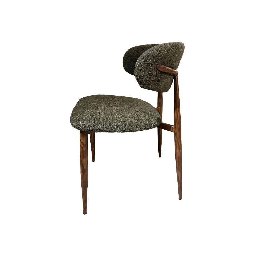 【同色2脚組】チェアZLM013ウォールナット／グリ... - 3