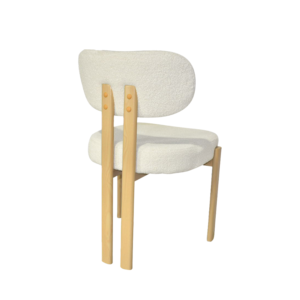 【同色2脚組】チェアZLM012ナチュラル／アイボリー - 4