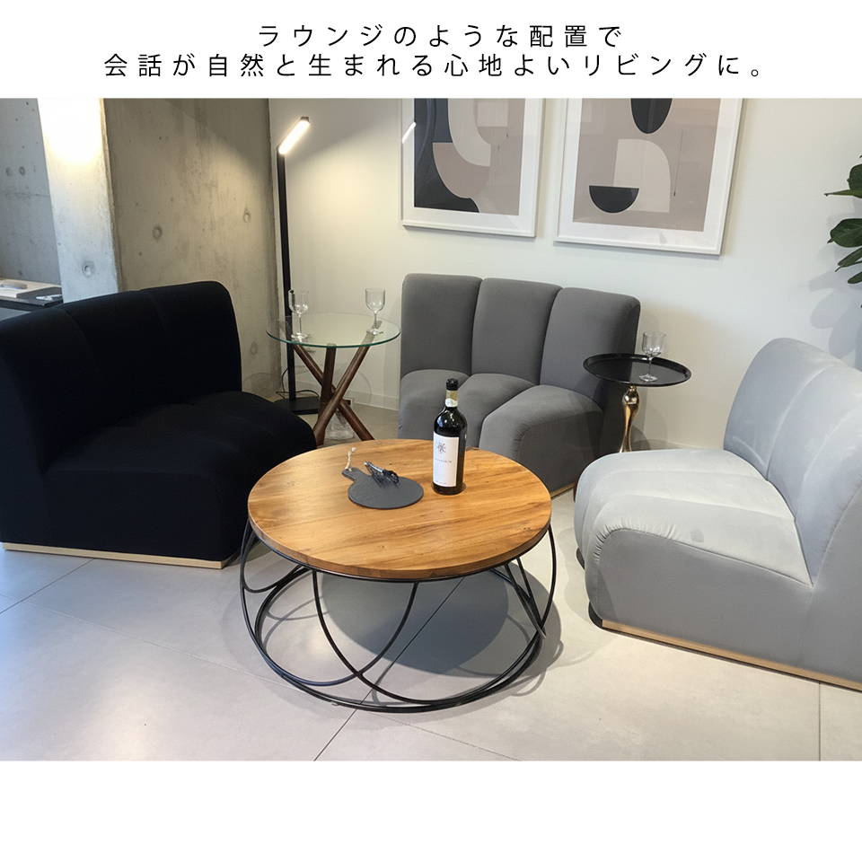 ソファNOVA３個セットグレー - 8