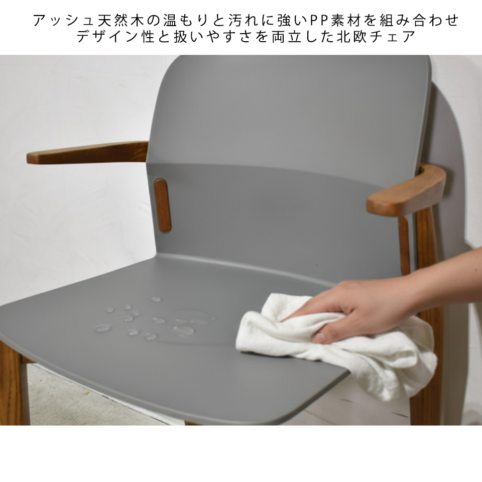 チェアDC-S258Aウォールナット／グレー - 8