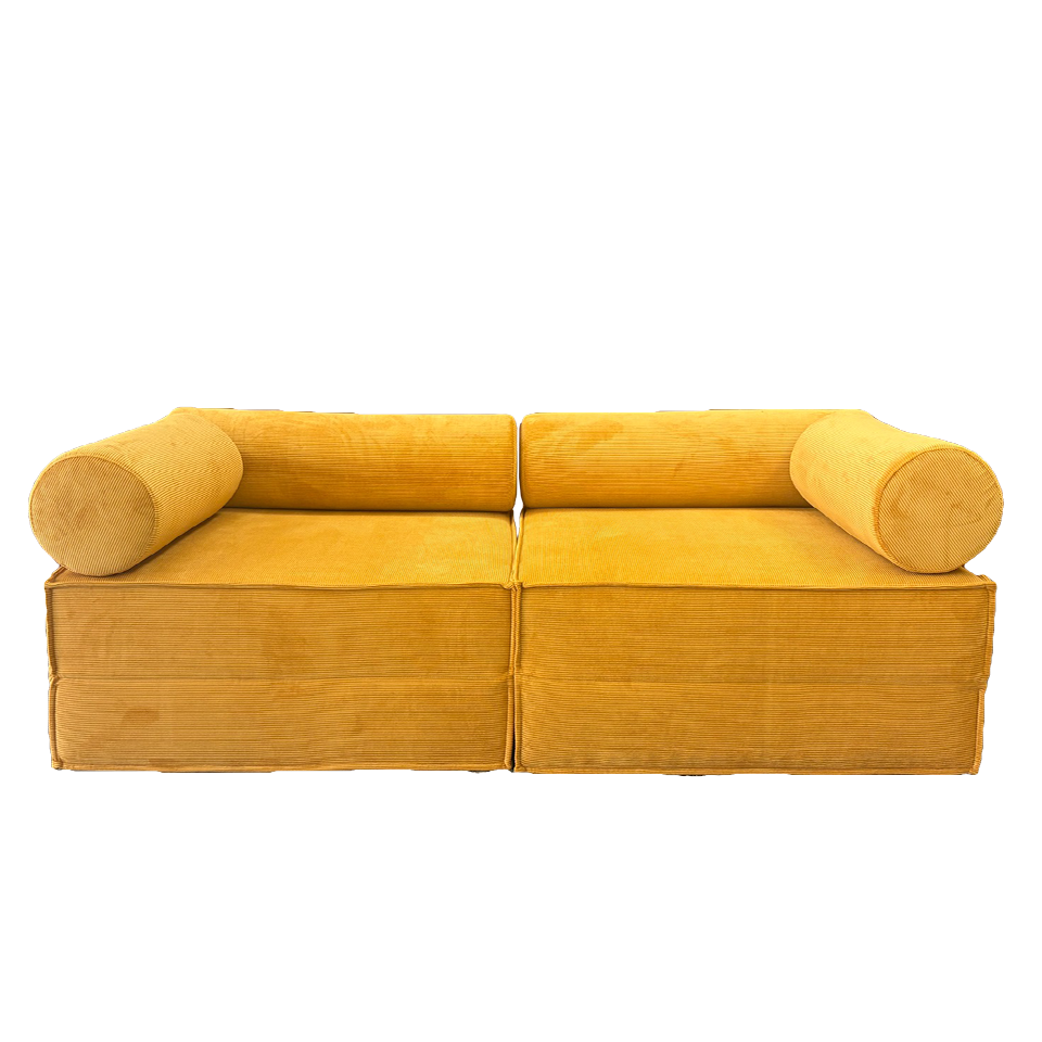 ソファFUTON 2人掛けイエロー - 2