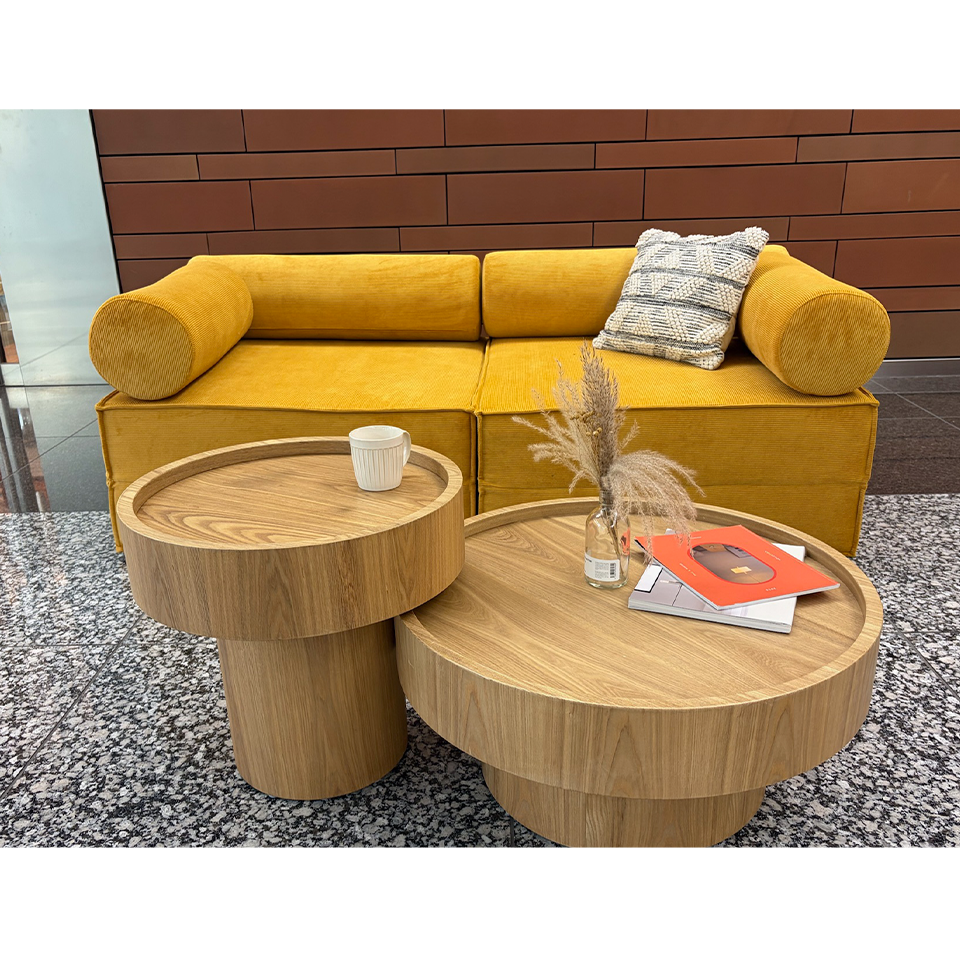 ソファFUTON 2人掛けイエロー - 11