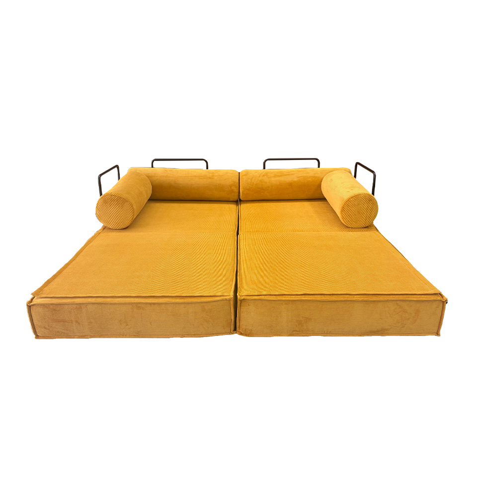 ソファFUTON 2人掛けイエロー - 4