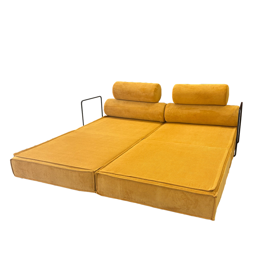 ソファFUTON 2人掛けイエロー - 6