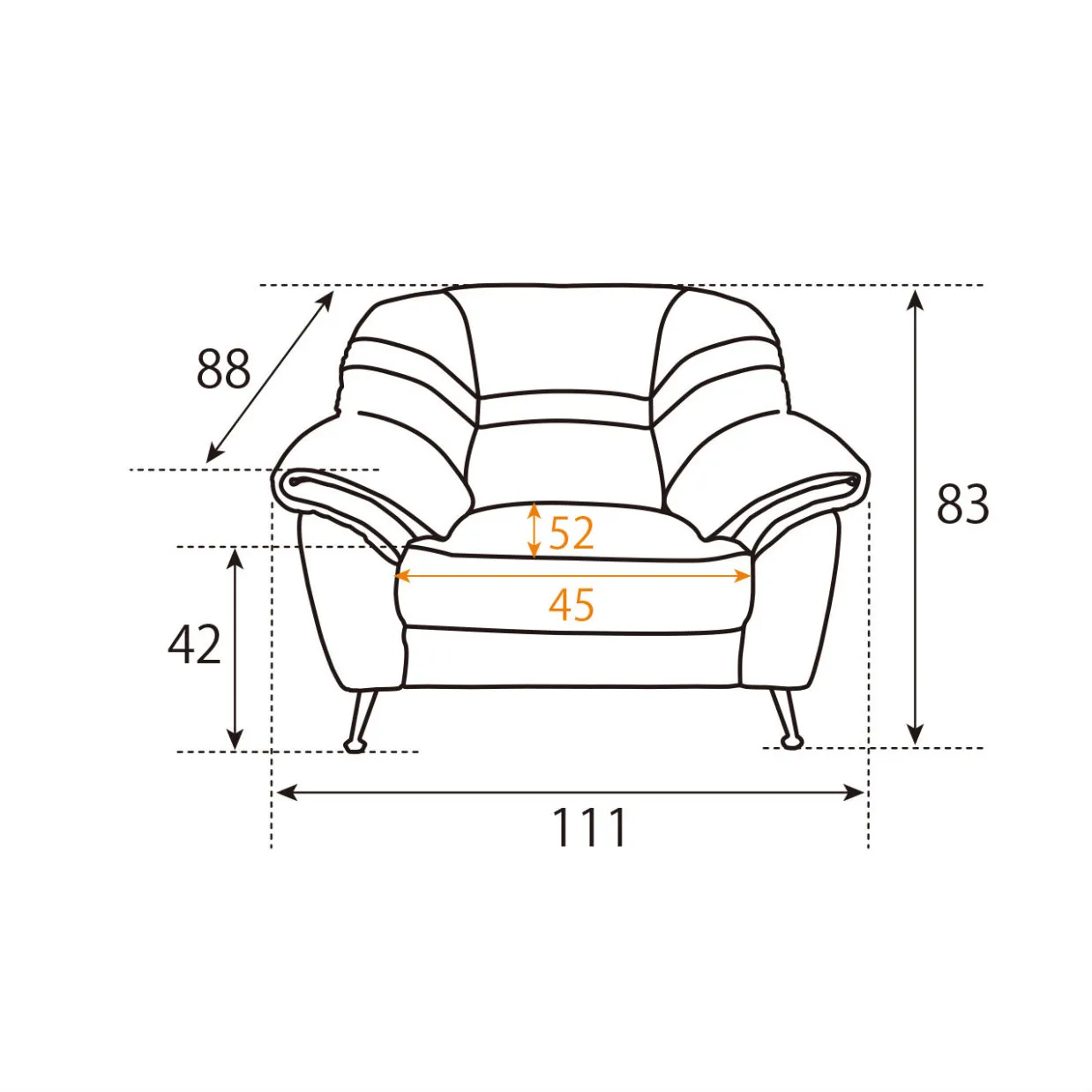 ソファバルセロナ 1人掛けホワイト - 5