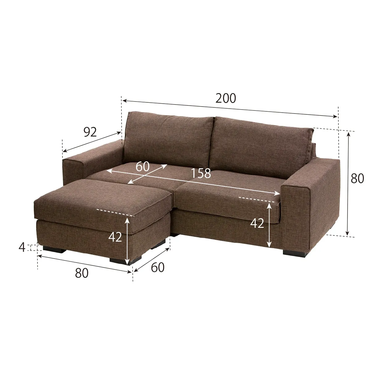 ソファTD9811A 3人掛けセット（オットマン付き）【送料・開梱... - 6