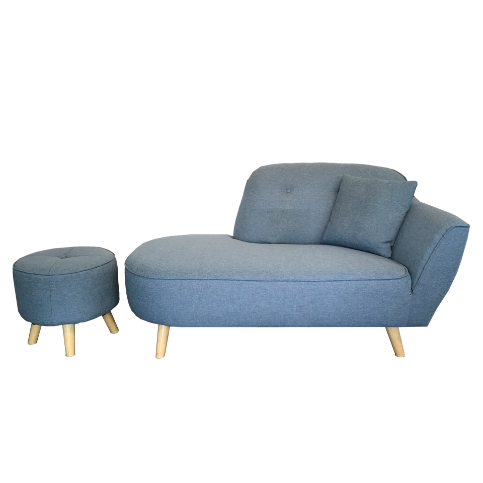 ソファYU8946B(オットマン付き)ブルー - 2
