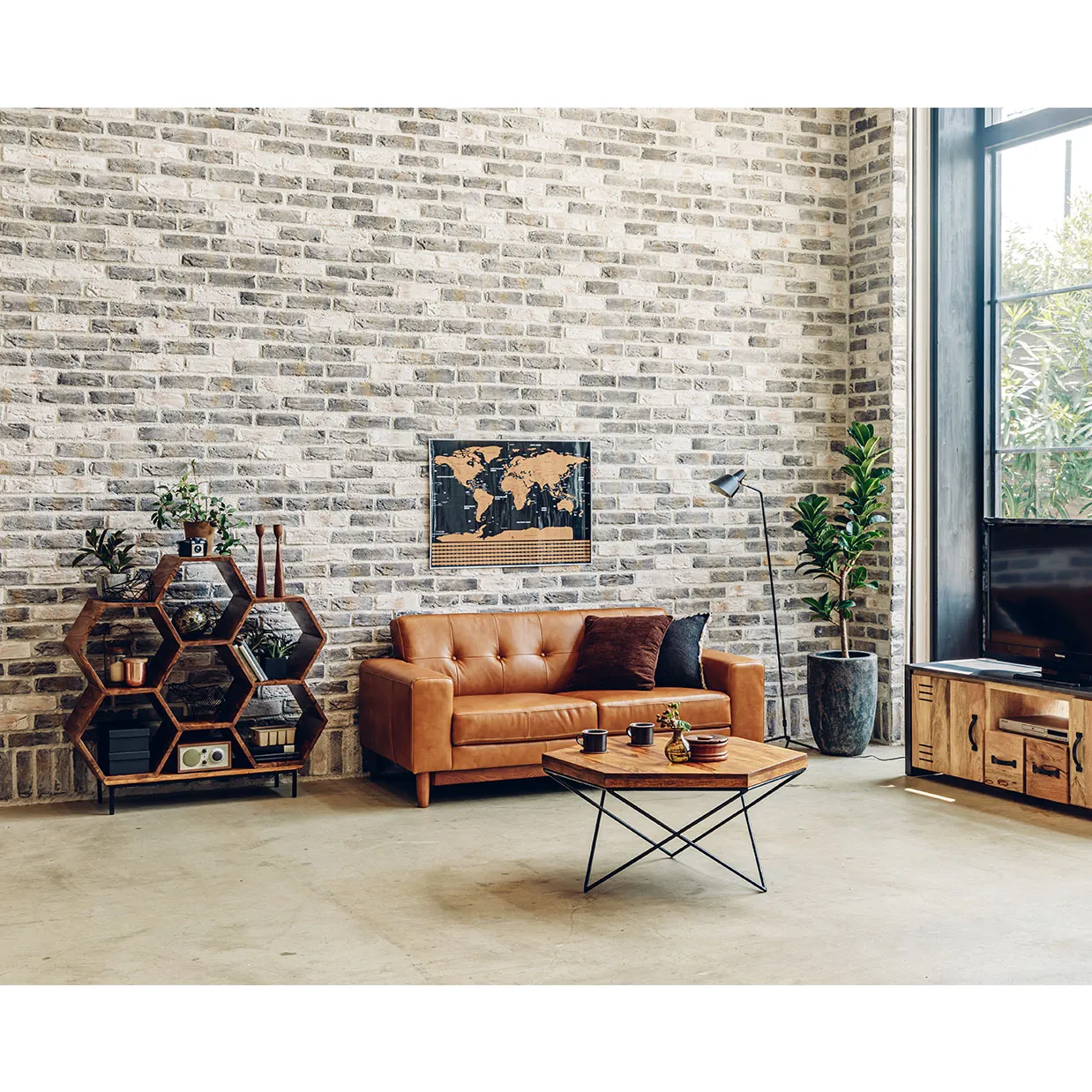 ソファ【本革】HY7311D 3人掛けキャメル - 6