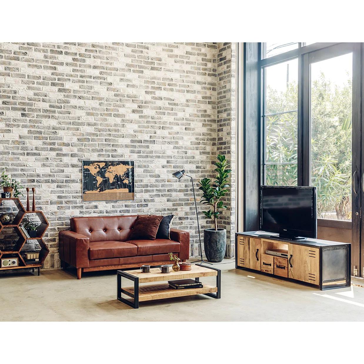 ソファ【本革】HY7311D 3人掛けブラウン - 6