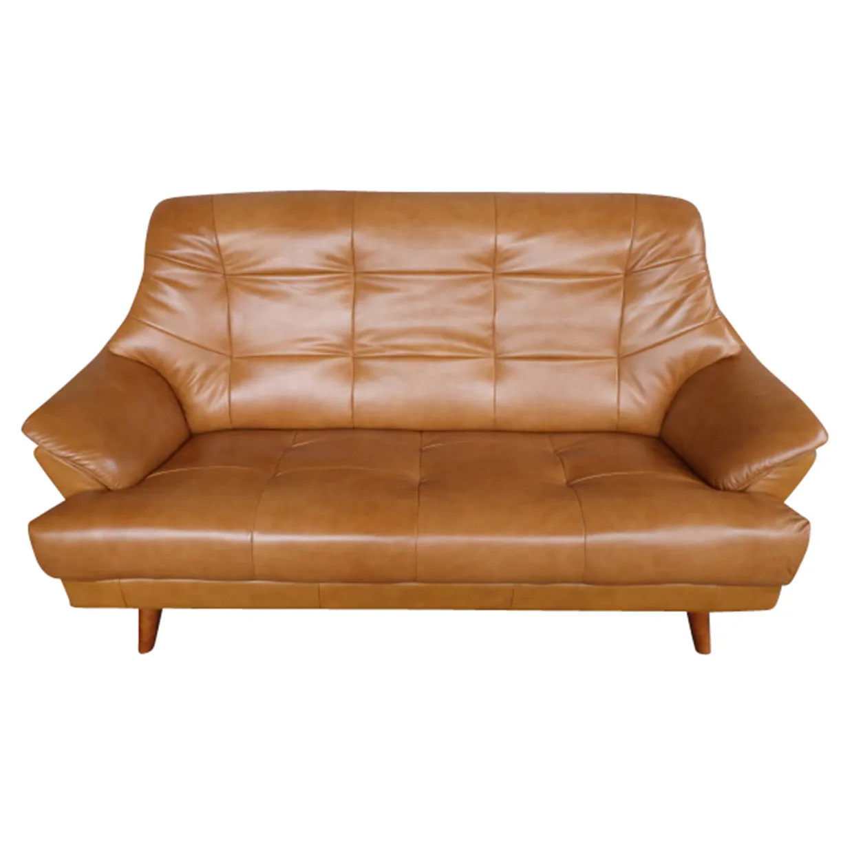 ソファHY2766【本革】3人掛けキャメル... - 2