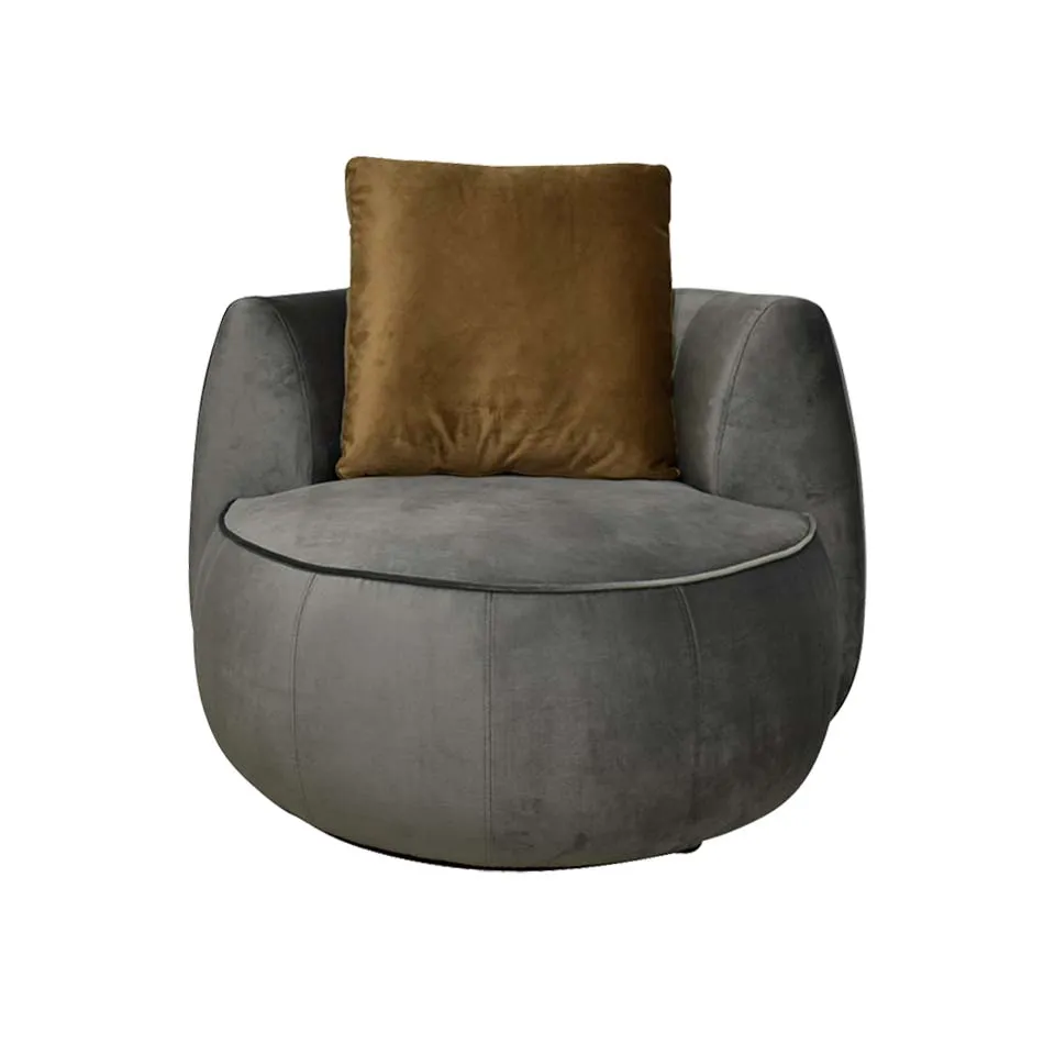 ソファCIRCLE 1人掛けグレー/ブラウン - 2