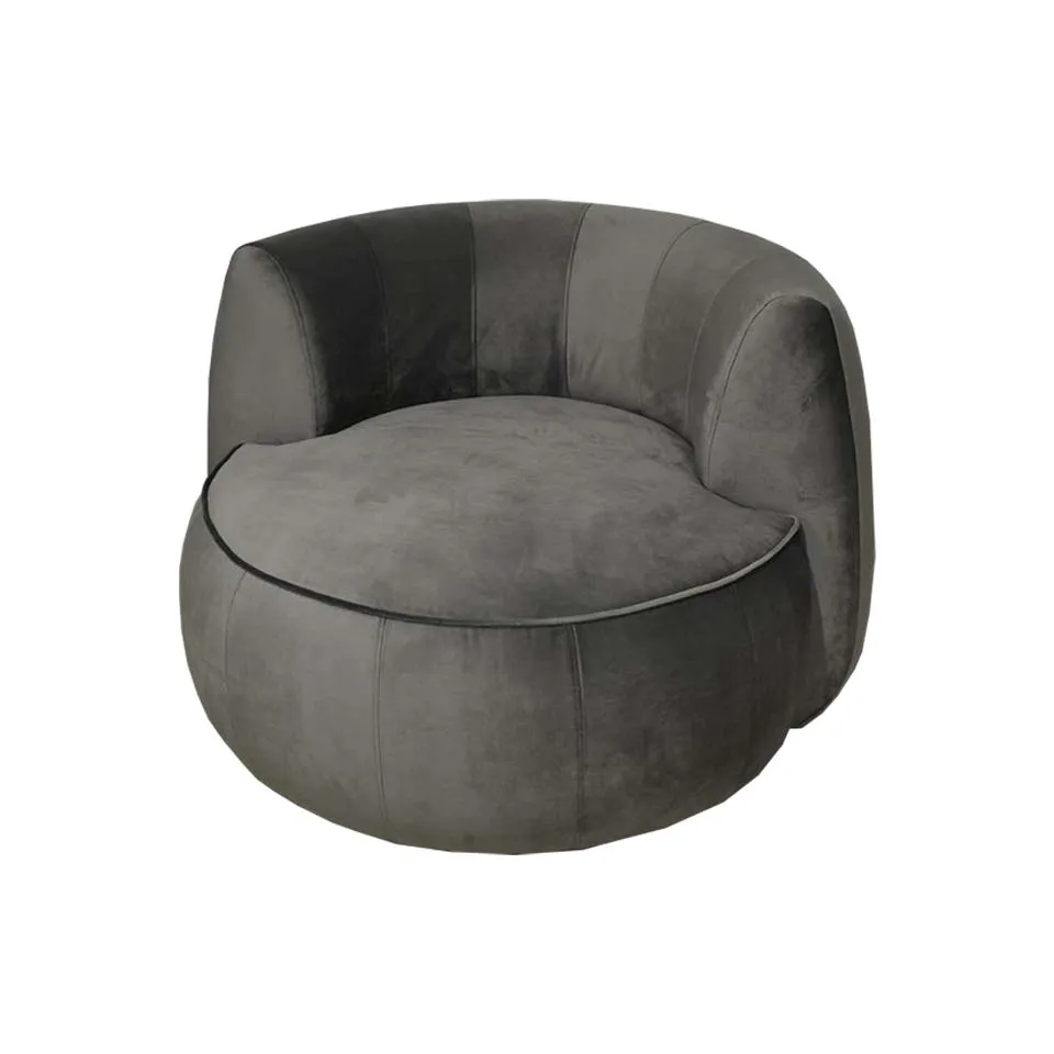 ソファCIRCLE 1人掛けグレー/ブラウン - 5