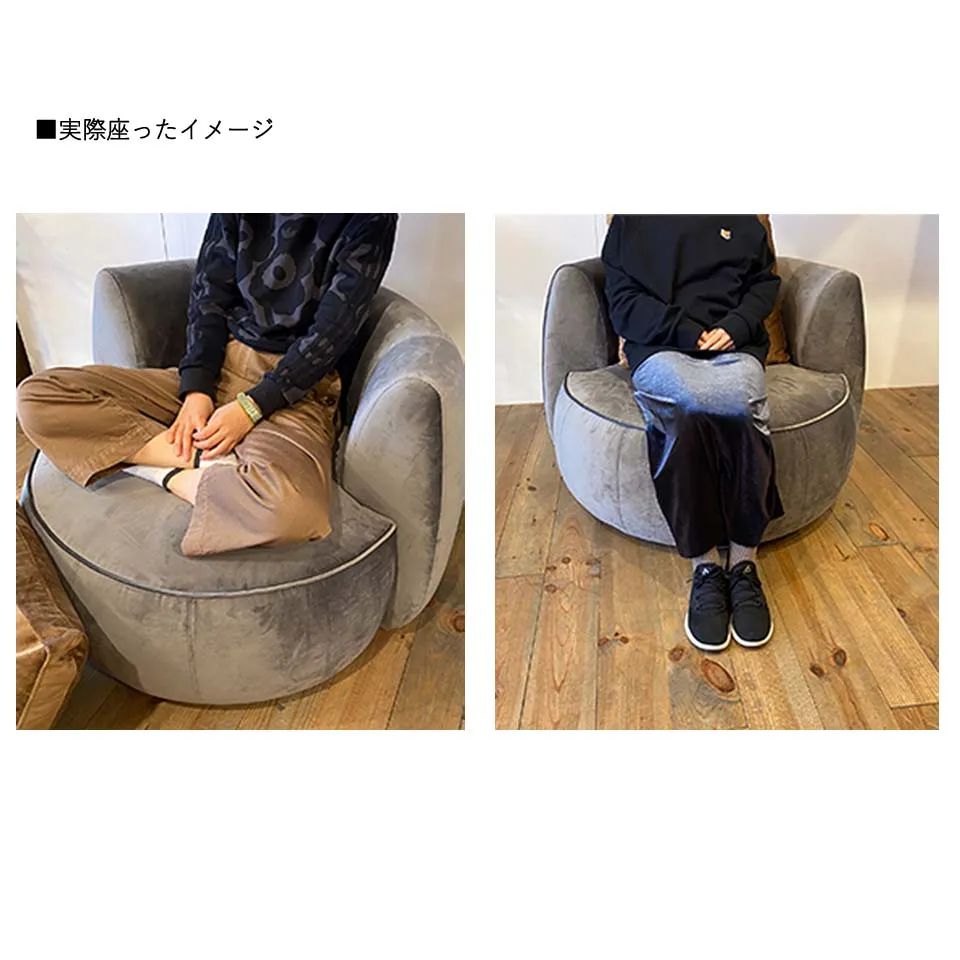 ソファCIRCLE 1人掛けグレー/ブラウン - 9