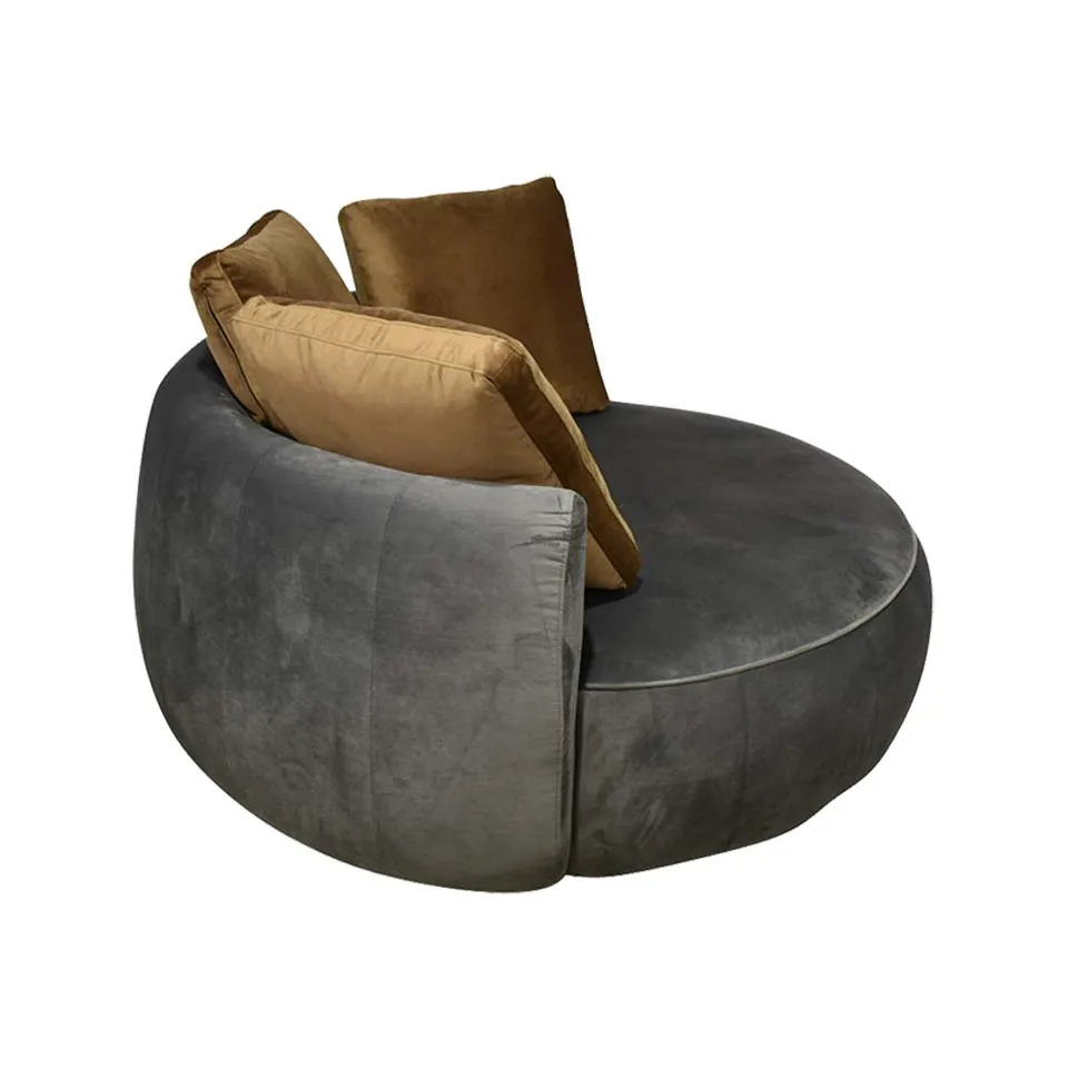 ソファCIRCLE 2人掛けグレー/ブラウン - 3