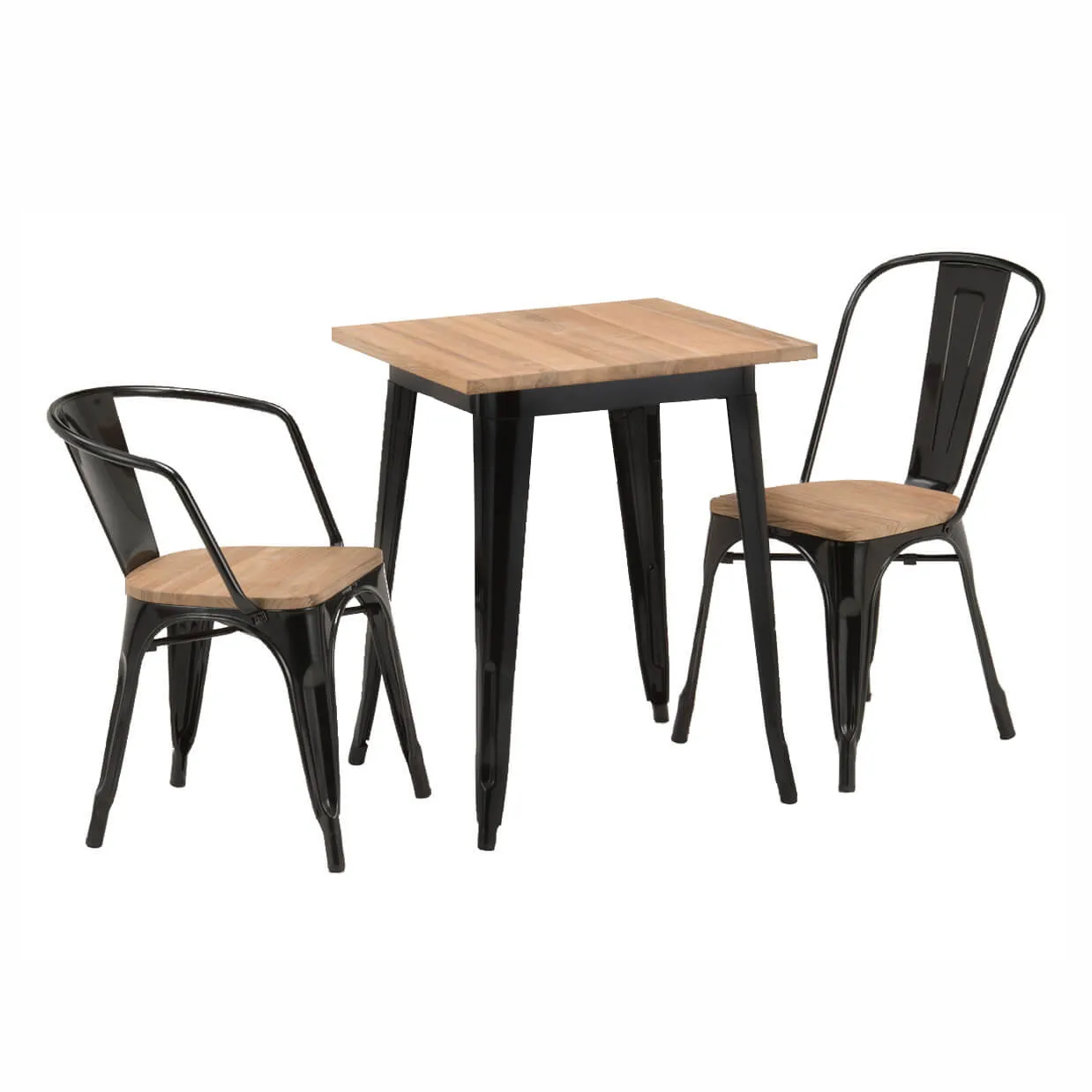 テーブルTC-60Mブラック/ナチュラル - 4