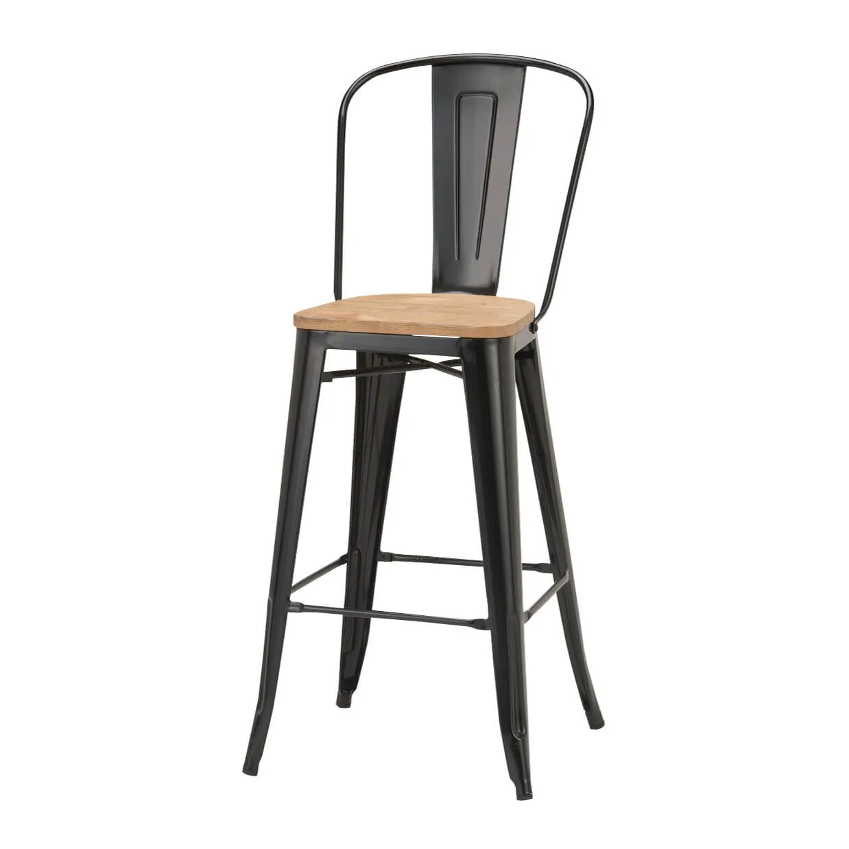 ハイチェアT3513-30GBMブラック/ナチュラル