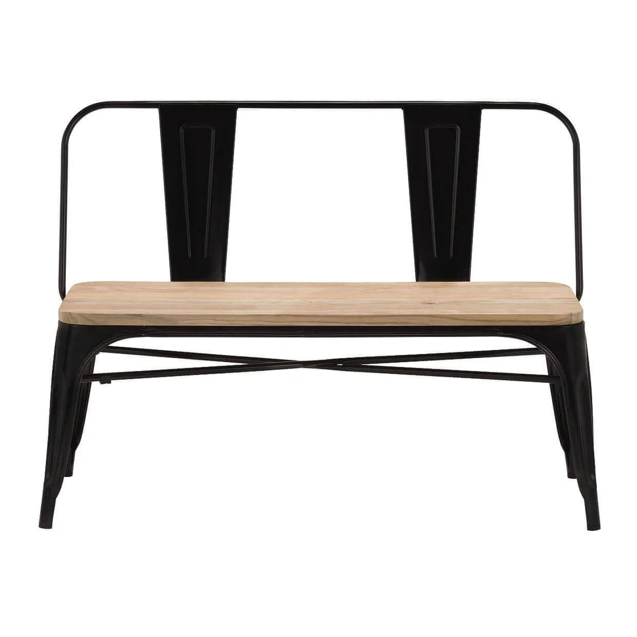 ベンチTS3534-105MNブラック/ナチュラル - 2