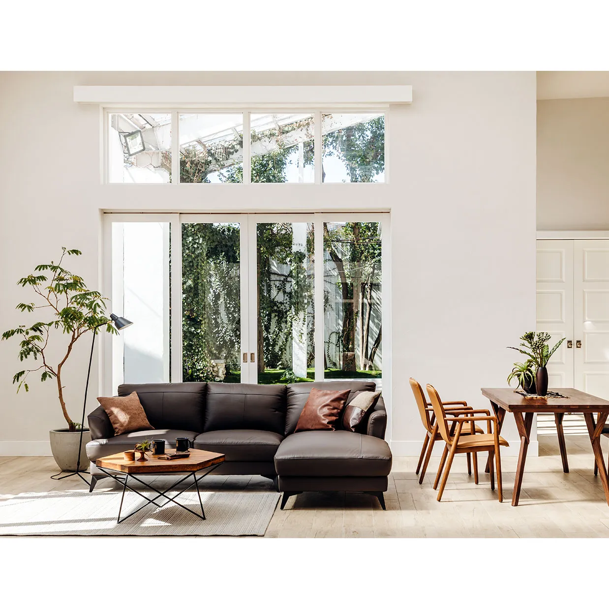 カウチソファ【本革】ZM775ダークブラ... - 7