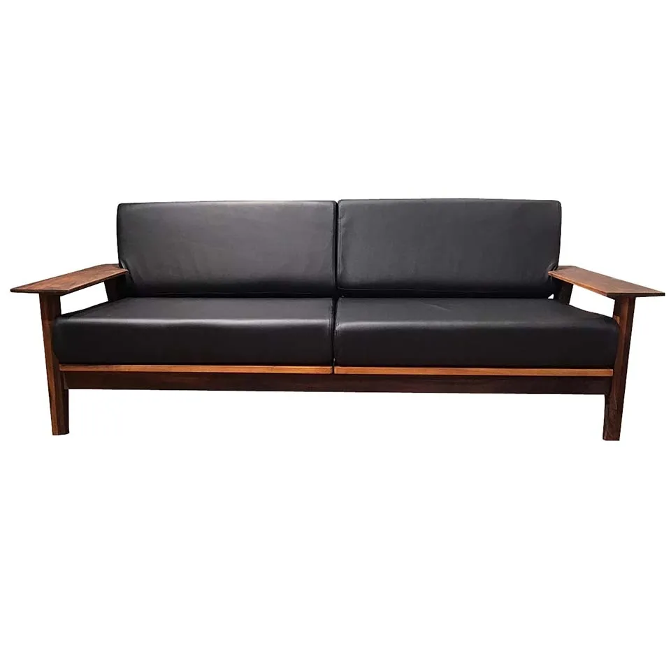 ソファ【本革】1610 3人掛けブラック... - 2