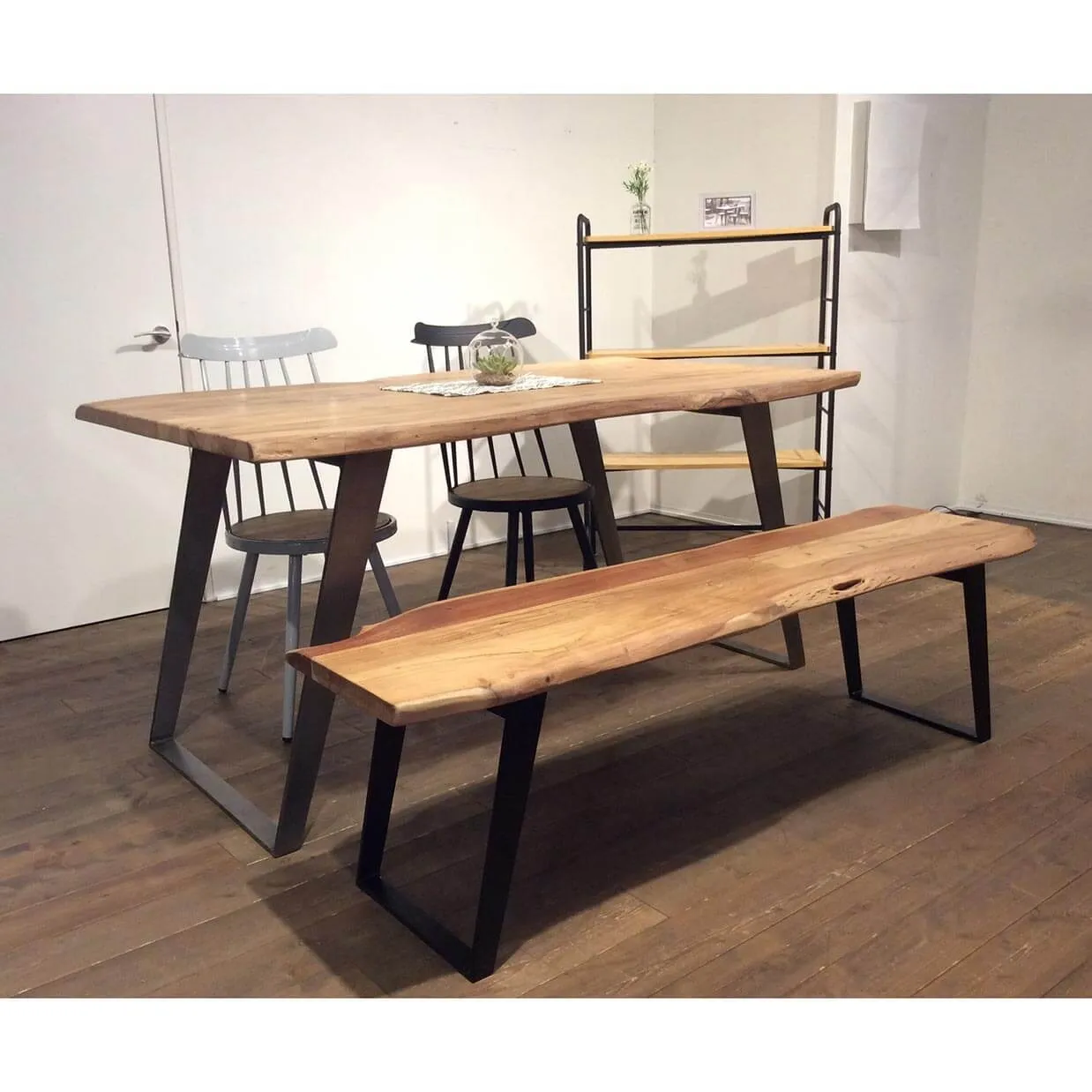 ベンチSBL-09ナチュラル/ブラック - 4