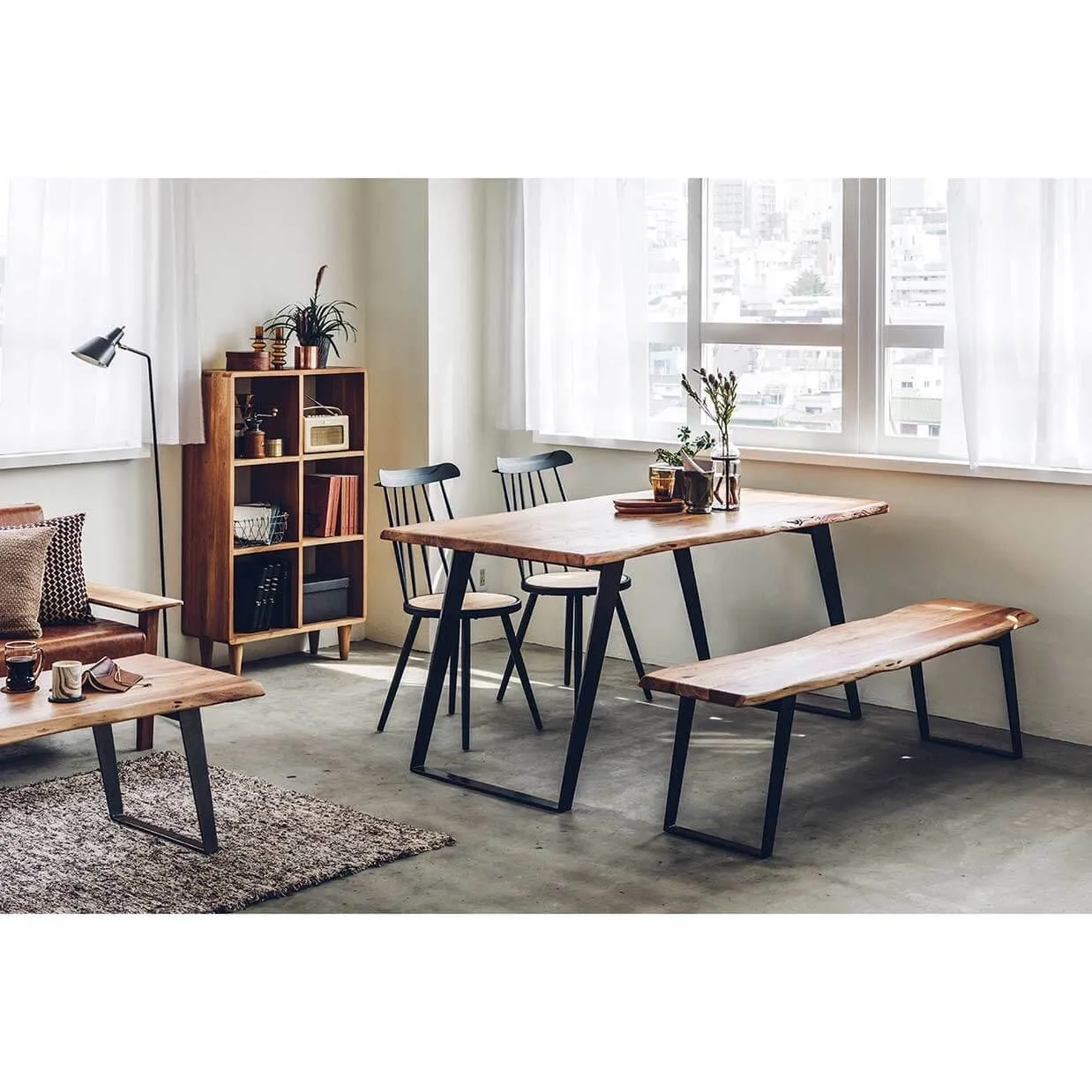 ベンチSBL-09ナチュラル/ブラック - 5