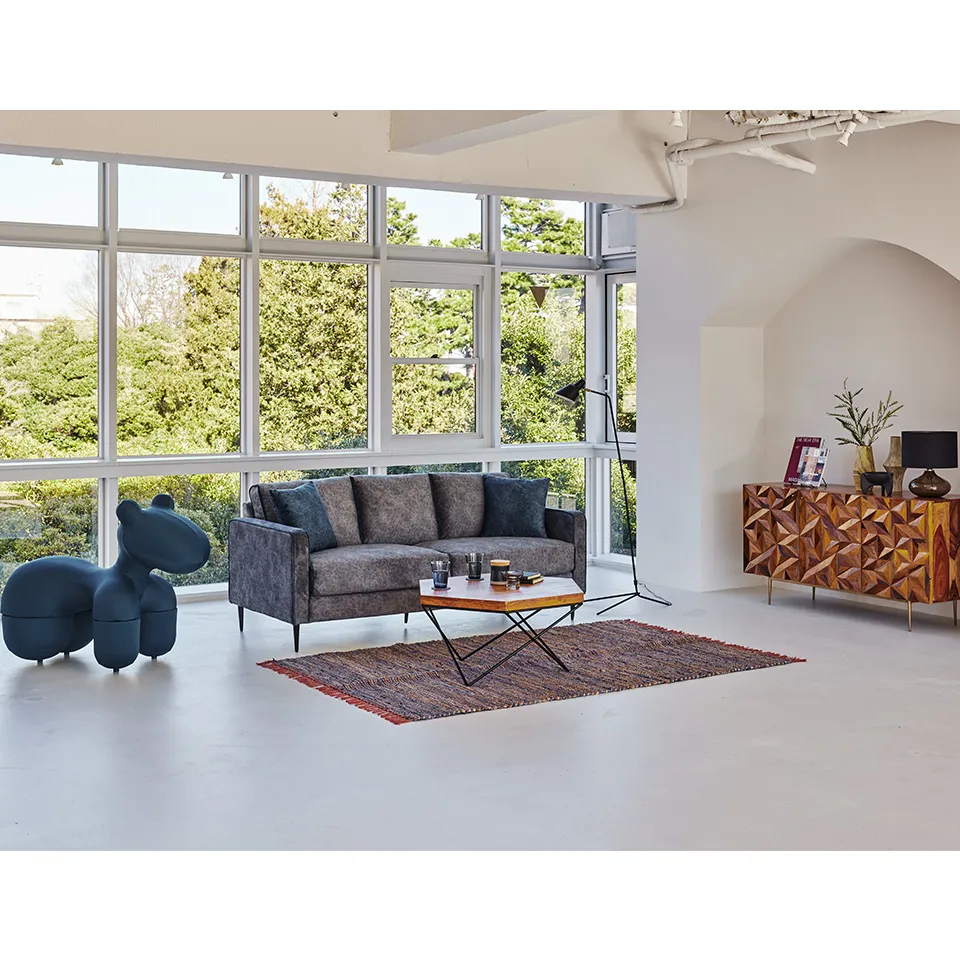 ソファNEW01 3人掛けグレー/ブルー - 9