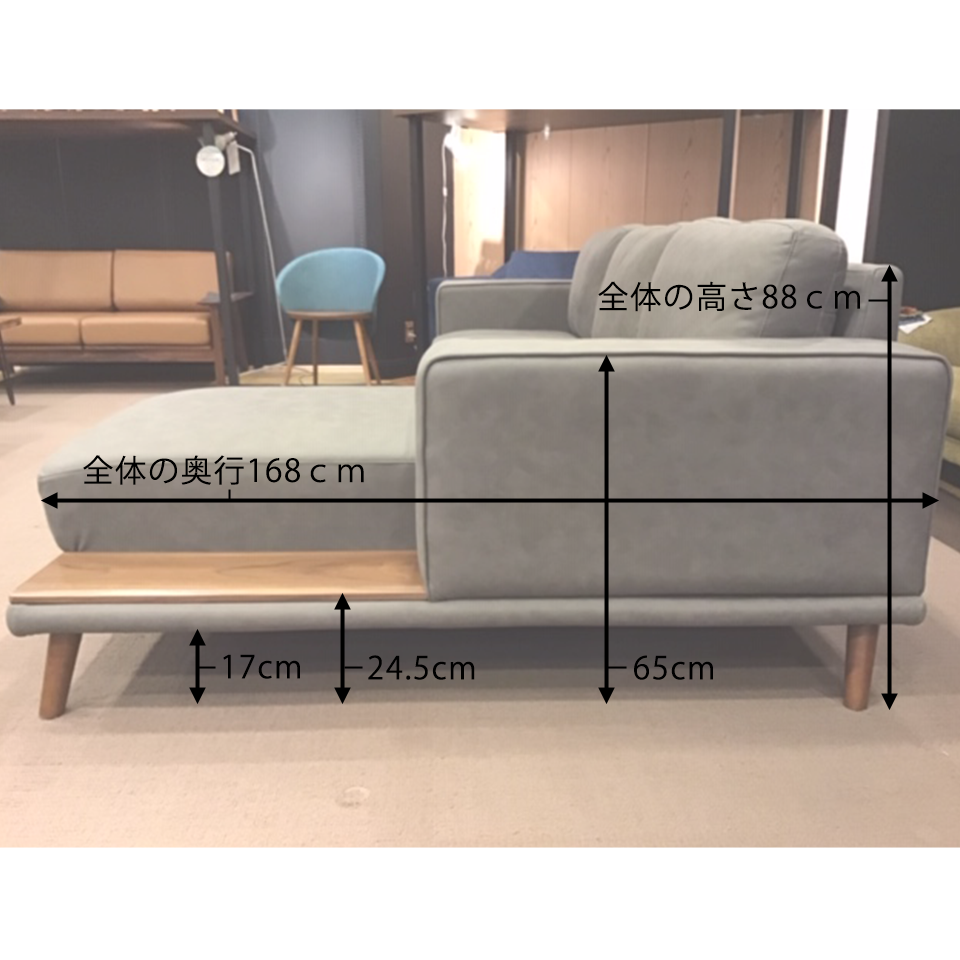カウチソファV-991グレー - 15
