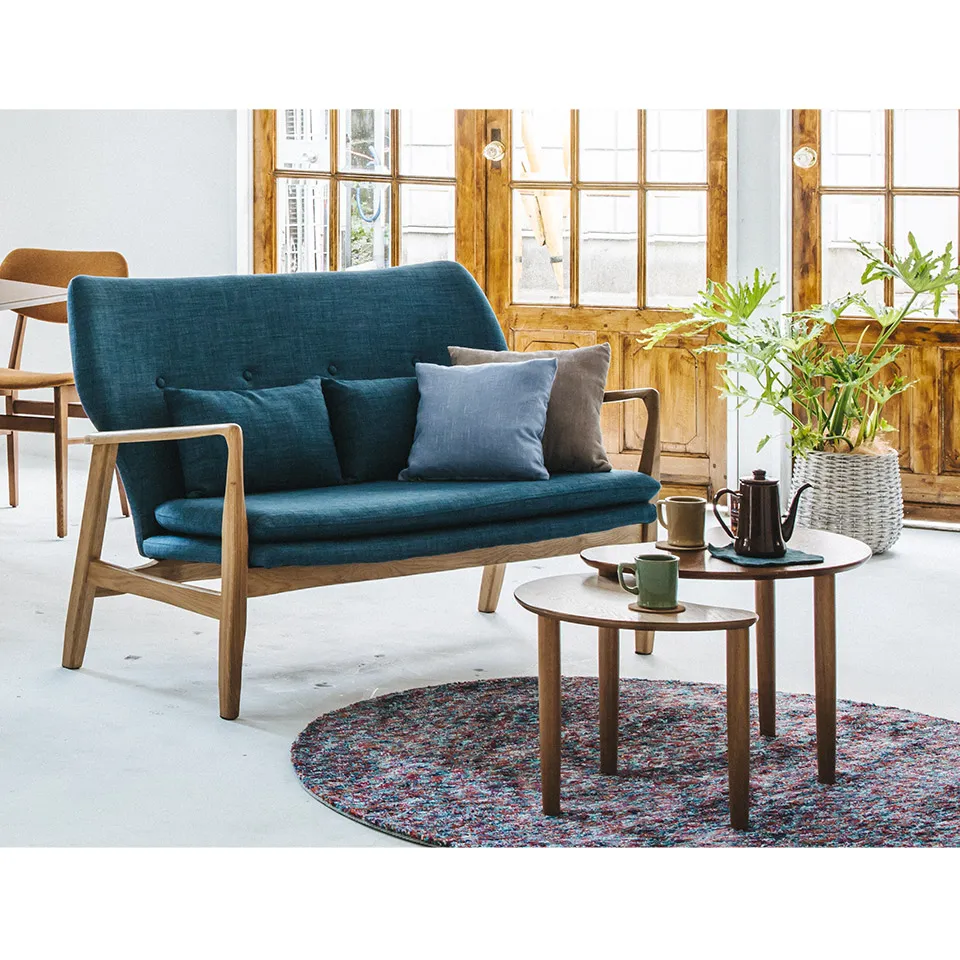 ソファMKDS 2人掛けブルー - 5