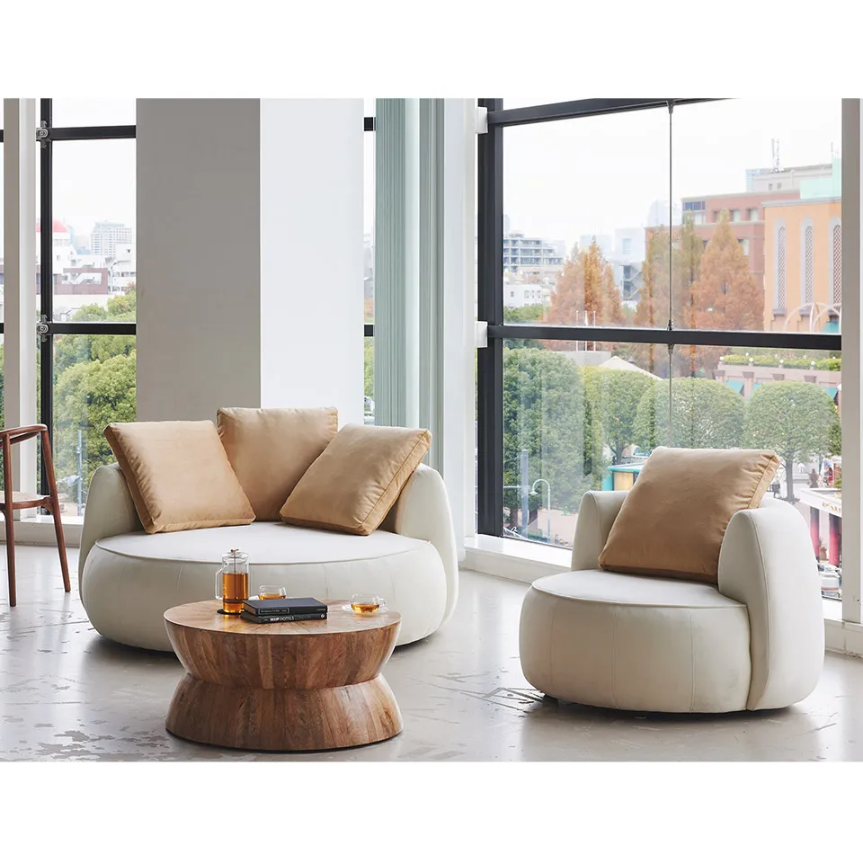 ソファCIRCLE 2人掛けホワイト/ライト... - 6