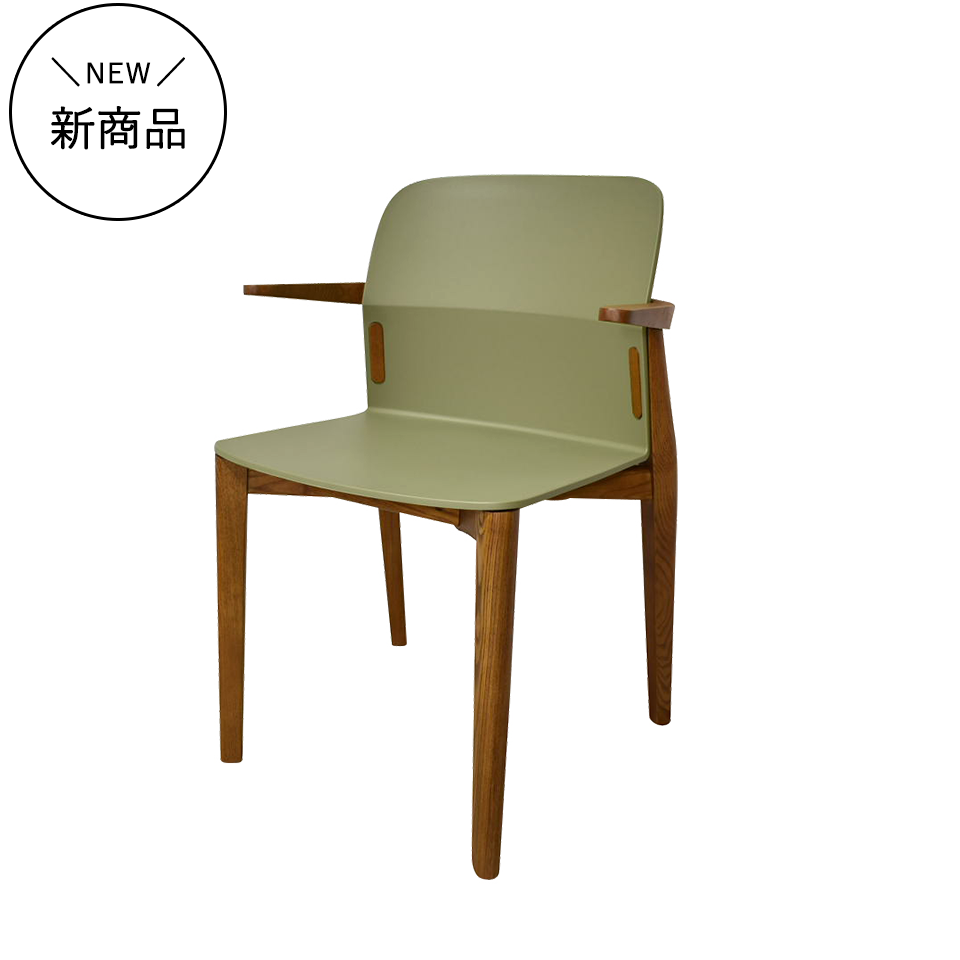チェアDC-S258Aウォールナット／グリーン