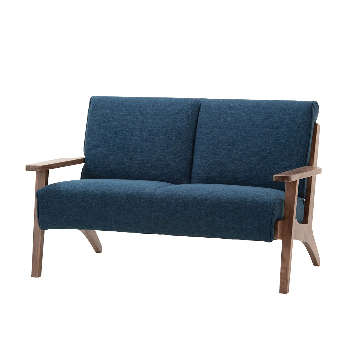 ソファNC130A 2人掛けブルー/ウォールナット